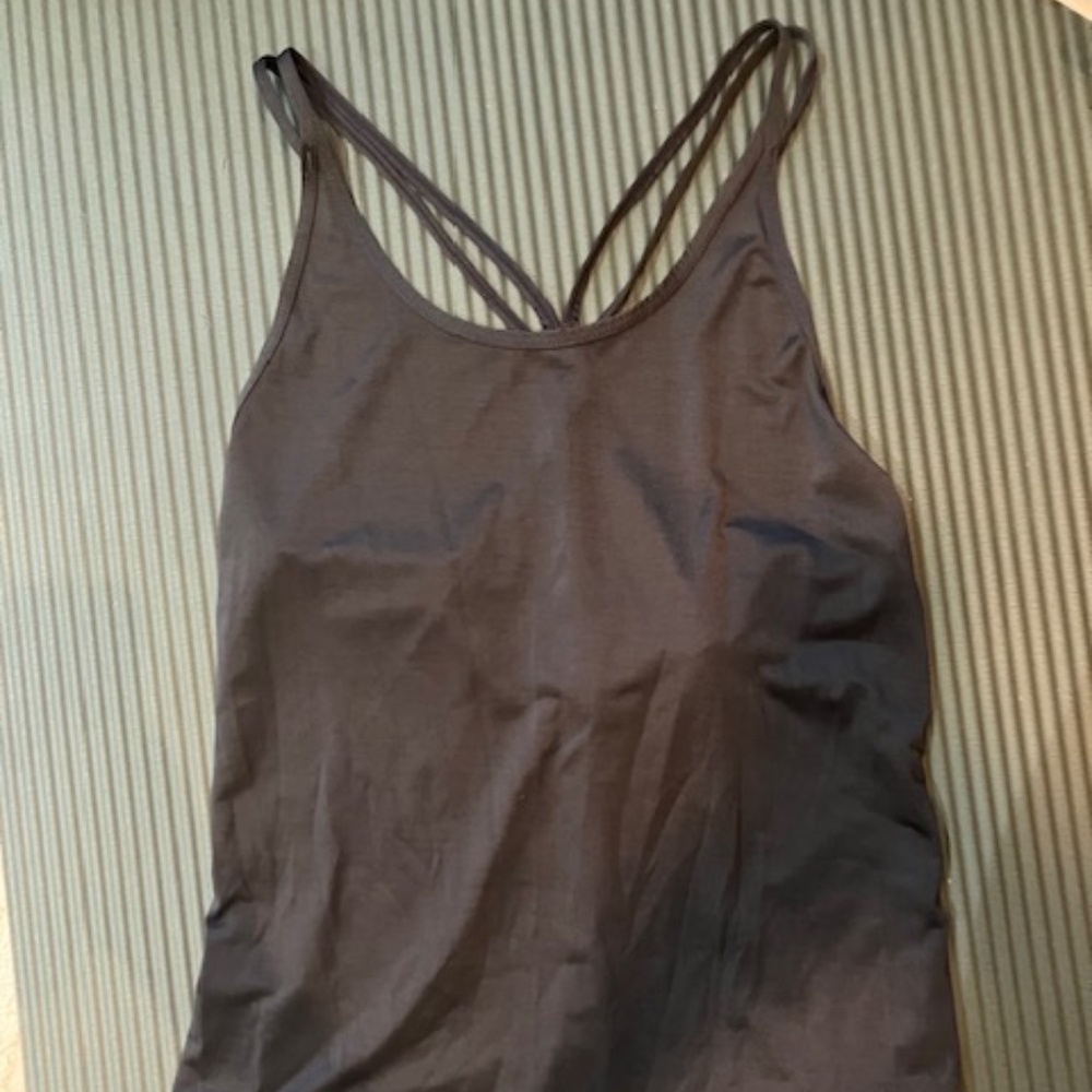 Senita athletic blue tank top with mesh panel back small